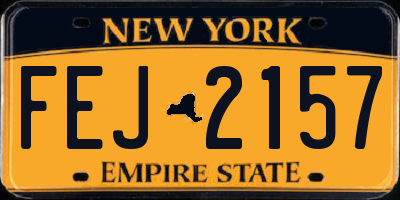NY license plate FEJ2157