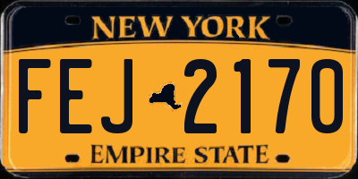 NY license plate FEJ2170