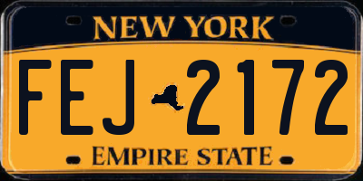 NY license plate FEJ2172