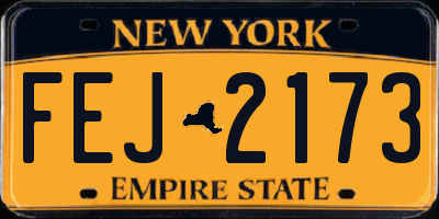 NY license plate FEJ2173