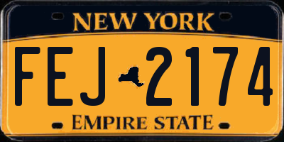 NY license plate FEJ2174