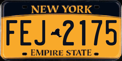 NY license plate FEJ2175