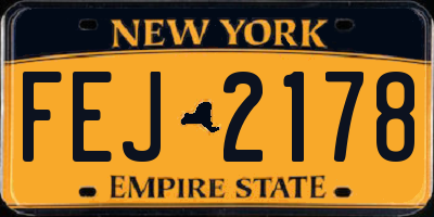 NY license plate FEJ2178