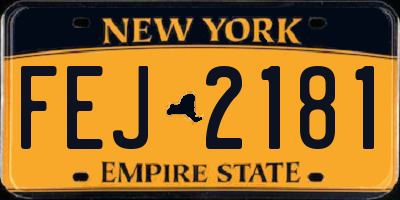 NY license plate FEJ2181