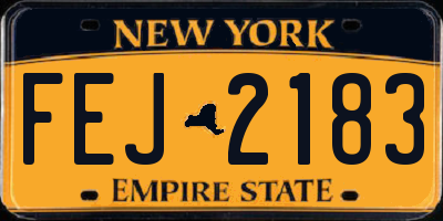 NY license plate FEJ2183