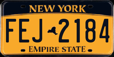 NY license plate FEJ2184