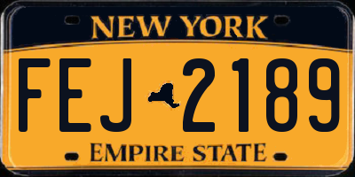 NY license plate FEJ2189