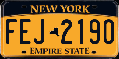 NY license plate FEJ2190