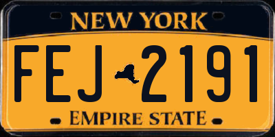NY license plate FEJ2191