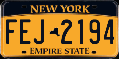 NY license plate FEJ2194