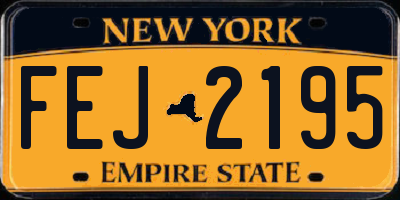 NY license plate FEJ2195