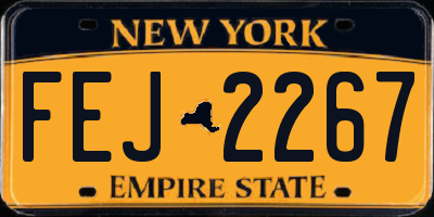 NY license plate FEJ2267