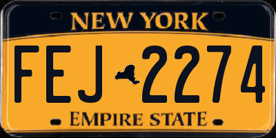 NY license plate FEJ2274