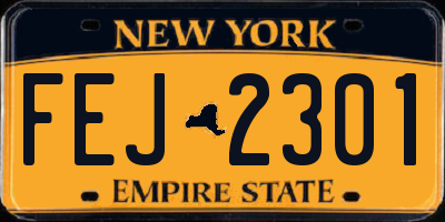 NY license plate FEJ2301