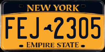 NY license plate FEJ2305