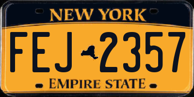 NY license plate FEJ2357