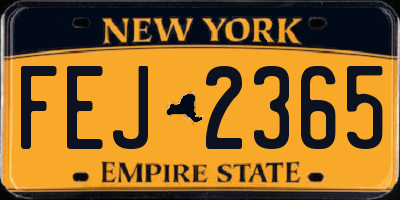 NY license plate FEJ2365