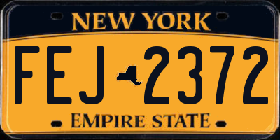 NY license plate FEJ2372