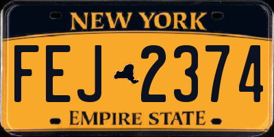 NY license plate FEJ2374
