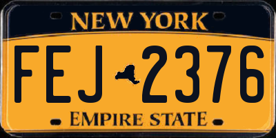 NY license plate FEJ2376