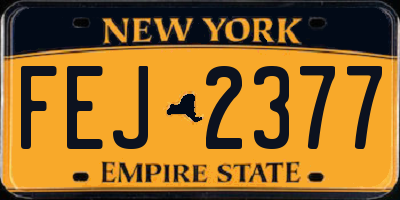NY license plate FEJ2377