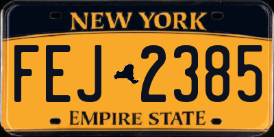 NY license plate FEJ2385