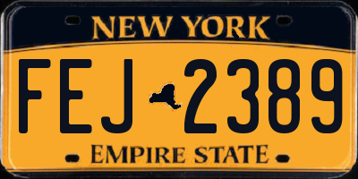 NY license plate FEJ2389