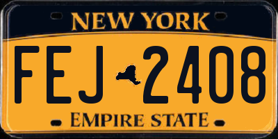 NY license plate FEJ2408