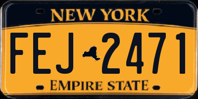 NY license plate FEJ2471