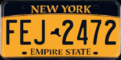 NY license plate FEJ2472