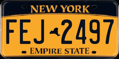 NY license plate FEJ2497