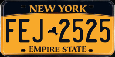 NY license plate FEJ2525