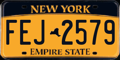 NY license plate FEJ2579