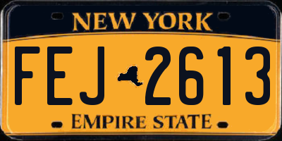 NY license plate FEJ2613