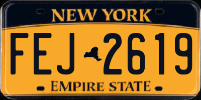 NY license plate FEJ2619