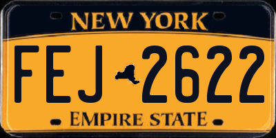 NY license plate FEJ2622