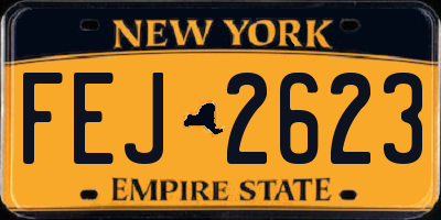 NY license plate FEJ2623