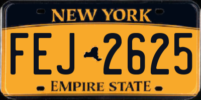 NY license plate FEJ2625