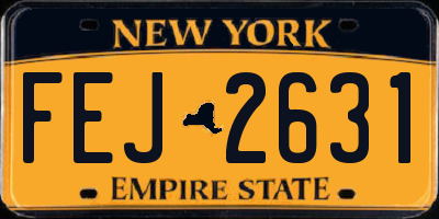NY license plate FEJ2631