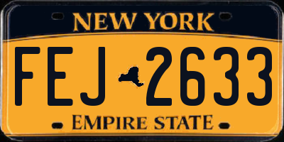 NY license plate FEJ2633