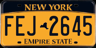 NY license plate FEJ2645