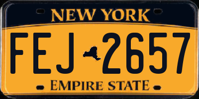 NY license plate FEJ2657