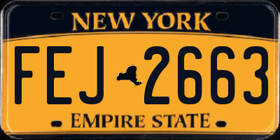 NY license plate FEJ2663