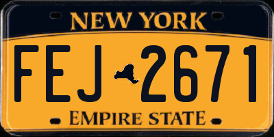NY license plate FEJ2671