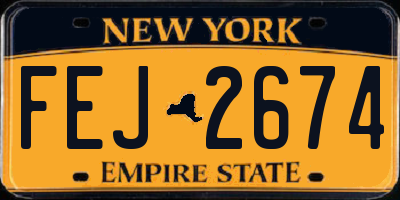NY license plate FEJ2674
