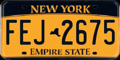 NY license plate FEJ2675
