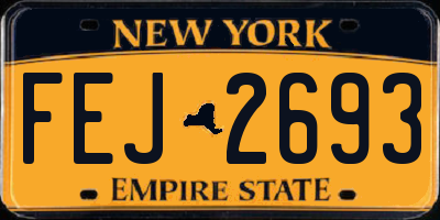 NY license plate FEJ2693