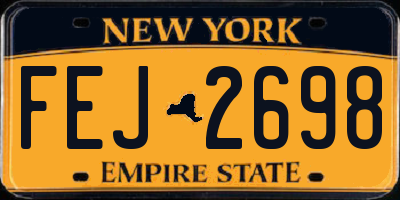 NY license plate FEJ2698