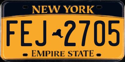 NY license plate FEJ2705