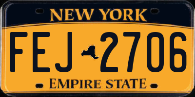NY license plate FEJ2706